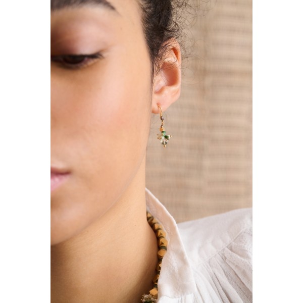 5 Octobre auksuoto sidabro auskarai su deimantais